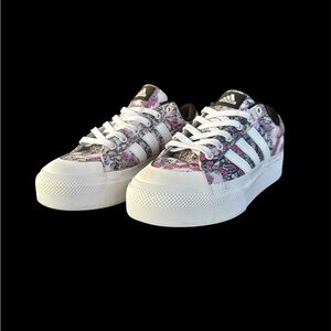 Women’s adidas Women's Bravada 2.0 Platform Shoe, White/Wonder Quartz size 9